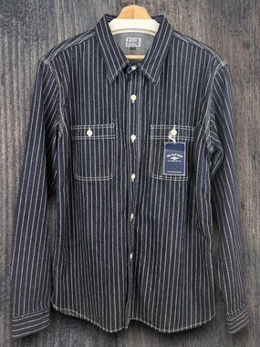 The Flat Head Wabash Work Shirt 44 XXL Indigo Selvedge NWT